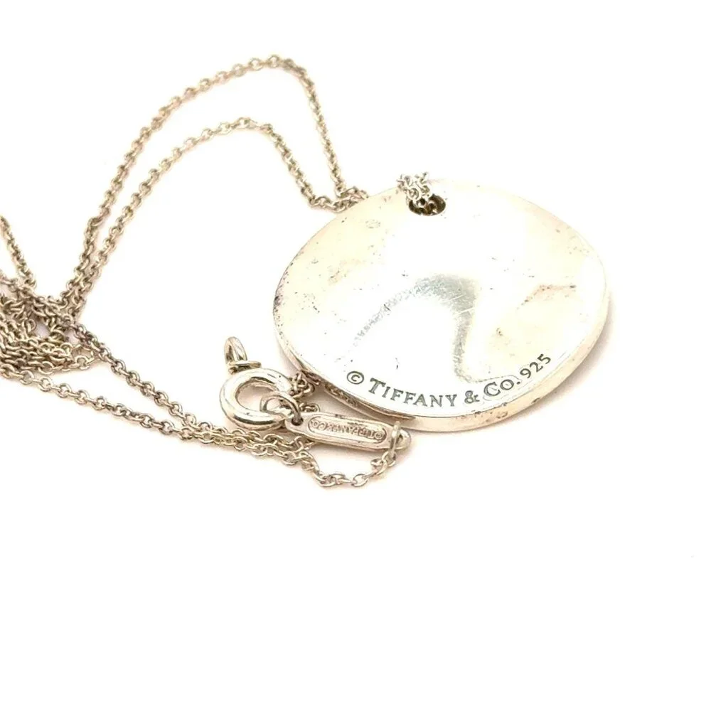 T&Co. 925 Script Circle Pendant‎ Necklace
